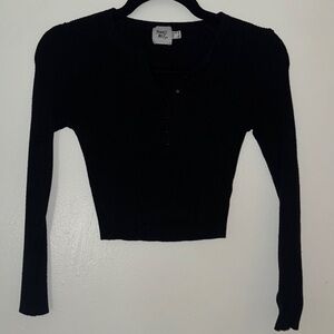 Classic Ribbed Black Long Sleeve Tee
